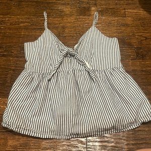 blue and white stripped top